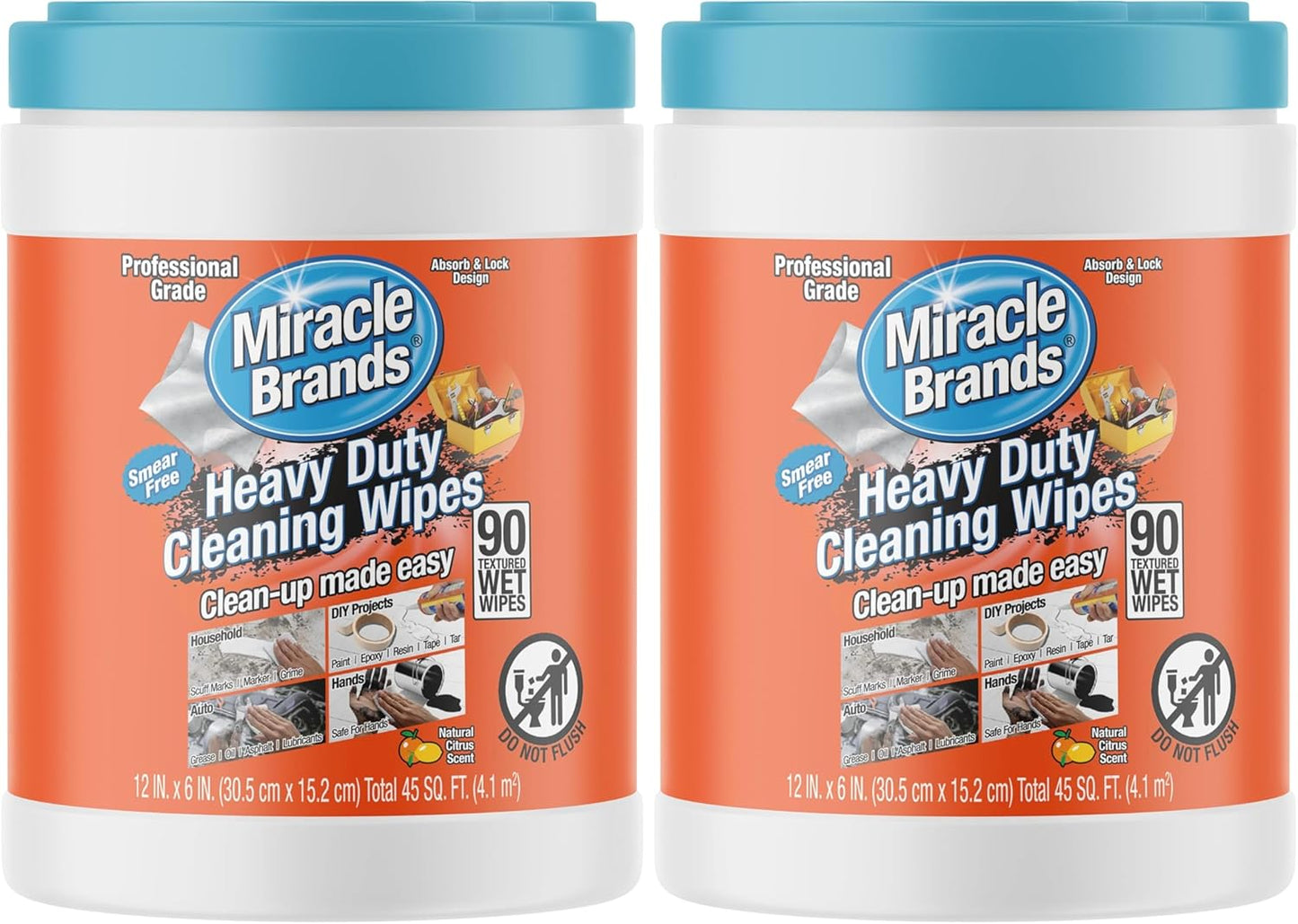 for Heavy Duty Cleaning (90 Count) - All Purpose Cleaner, Kitchens, Bathrooms, Countertops, Hands, Indoors, Outdoors - Removes Grease, Grime, Crayon, Dirt & More