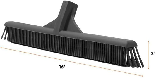 Superio Silicone Broom Head – Carpet Rake & Rubber Broom for Pet Hair on Carpet & Hardwood Floors, Slim Design for Floor Cleaning – Head Only