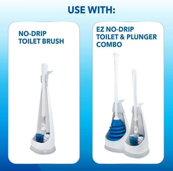 Unger No-Drip Toilet Brush Set, Flexible Neck Scrubber with Portable Carrying Caddy Holder, Discreet Bathroom Cleaning Supplies, Scrub Tough Stains with Non-Scratch Bristles