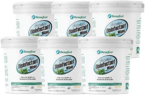 Benefect Botanical Disinfecting Wipes - (170 Wipe Count) Natural, No Residue - Antibacterial Disinfectant, Multi-Surface Cleaning and Sanitizing Wipes