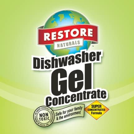 Restore Naturals Non Toxic Dishwasher Detergent - 32 Fl Oz - Unscented Dishwasher Detergent | Eco Friendly | Plant Based | Biodegradable | Cruelty Free - 2 Pack