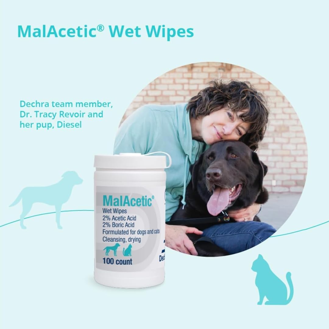 Malacetic Wet Wipes Dry Bath 5" x 7" Wipes 100ct