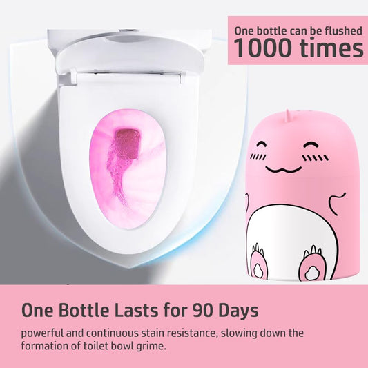 Cute Dinosaur-Shaped Toilet Bowl Cleaner Bottle, Bathroom Toilet Tank Cleaner with Jasmine Scent,One bottle lasts for 90 days (1, green)