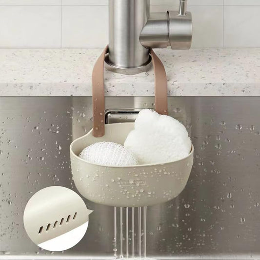 Silicone Sponge Holder for Kitchen Sink Caddy, Saddle Faucet Caddy Sink Organizer for Sponges, Scrubbers, Soaps, Set of 2