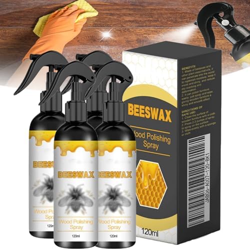 Natural Bees Wax Furniture Polish and Cleaner,120ml,Beeswax Cleaner Spray for Floors and Furniture,Polish and Cleaner Protective Conditioning Formula,Non-Toxic & Eco-Friendly (2PCS)