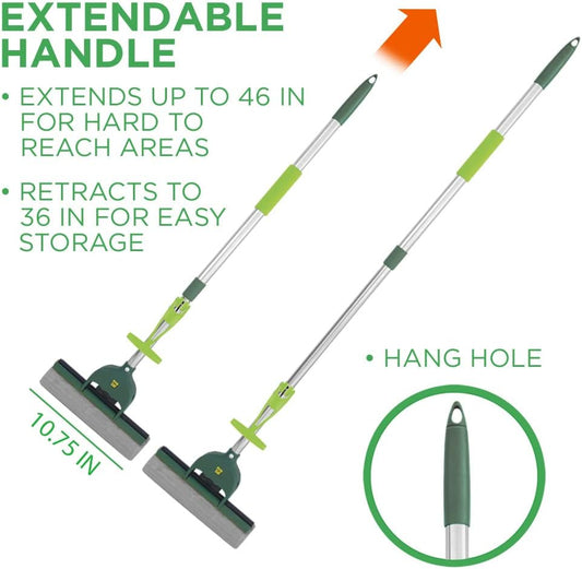 Pine-Sol Microfiber Mop Self Wringing – Easy Squeeze Twist Design for Wet Mopping | Household Cleaning Tool for Tile, Linoleum, Laminate Floors | Extendable Metal Handle