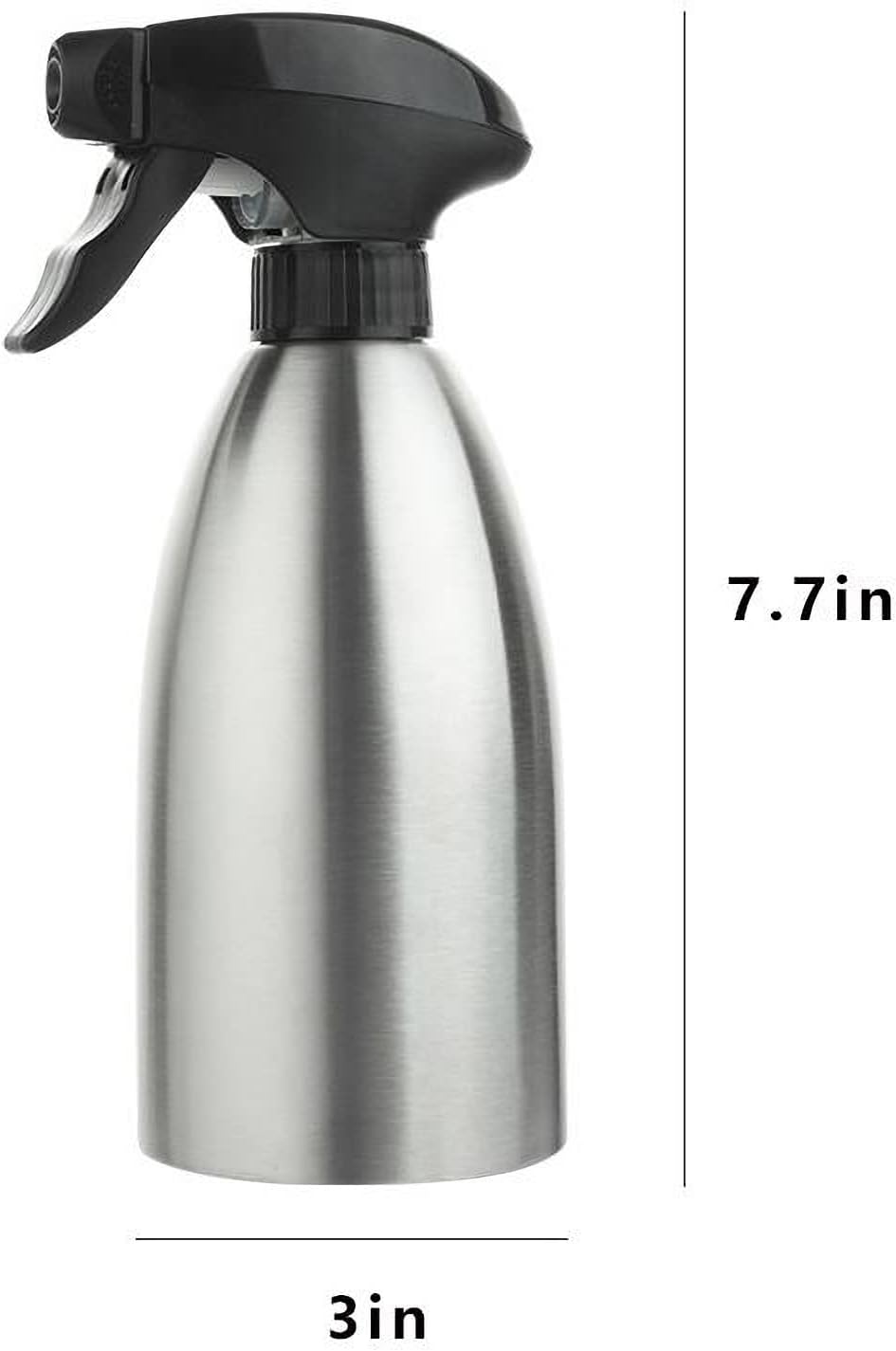 BIGWE Stainless Steel Olive Oil Sprayer Bottle, 17 Oz/500ml Sauce Vinegar Sprayer Dispenser, Water Sprayer Bottle,Kitchenware Tools for Cooking, Frying, BBQ and Grilling