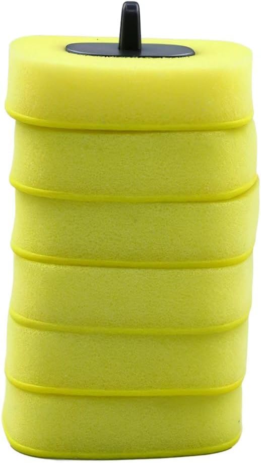 Disposable Toilet Bowl Brush with 12 Refills, Plastic Handle, Blue and Yellow, Dual-Color Sponge Heads, Toilet Cleaning Starter Kit (Yellow Refills)