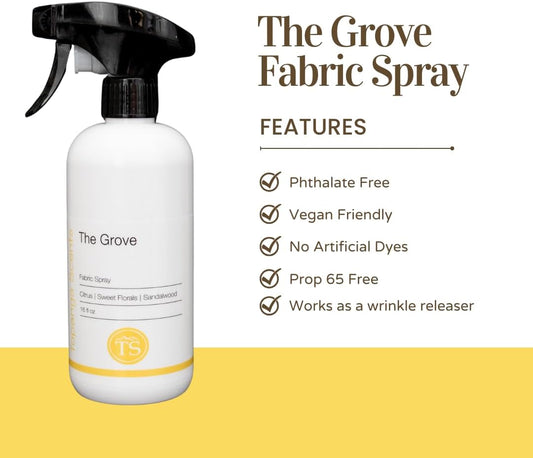 Topanga Scents The Grove Fabric Spray – 16 fl oz | Citrus, Sweet Florals & Sandalwood | Vegan, Phthalate‑Free