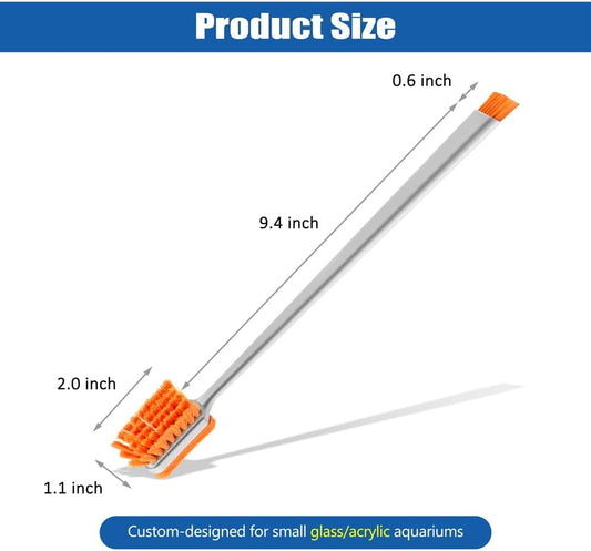 DaToo Small Glass Aguarium Cleaning Tool Algae Scraper for Acrylic Aquariums Fish Tank Cleaner Brush (Longer Size)
