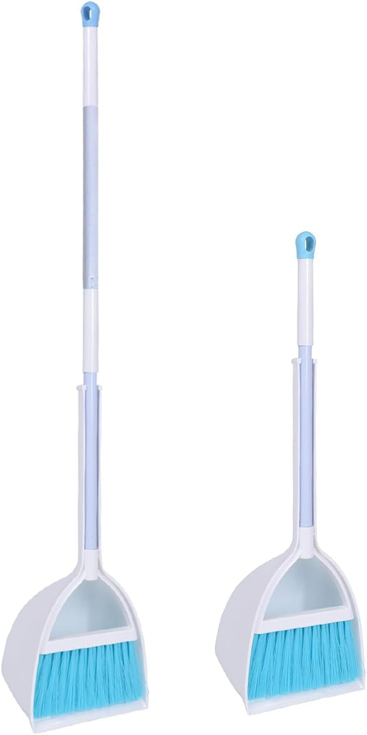 Mini Broom and Dustpan, Home Kitchen Sweeping for Kids(White+Gray)