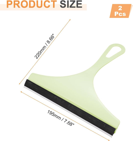 HARFINGTON 2pcs Shower Squeegee 8.7 Inch Length Water Blade Cleaner Tool Household Mirror Squeegee with Hole for Windshield Window Cleaning Glass Door, Green