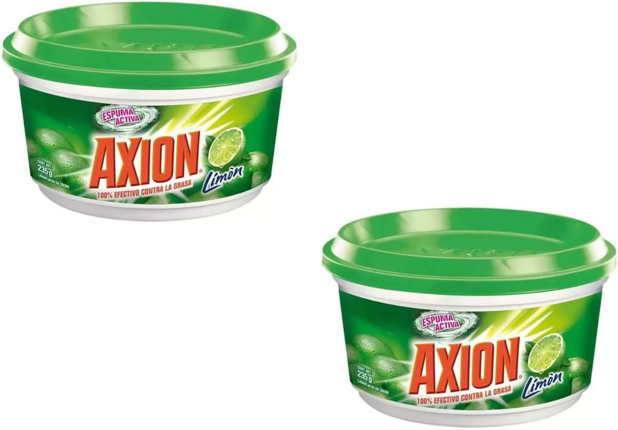 AXIONN Dish-wash Paste LIME 235g The Real Grease-Catcher LAVAPLATOS El Verdadero Arrancagrasa LIMON - 2 PACK
