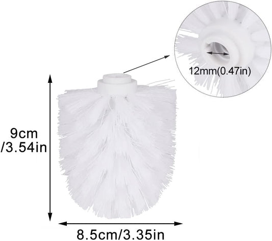 EKDJKK 2PCS Toilet Bowl Brush Replacement Head, Toilet Brush Head Replacement with Durable Stiff Bristles, Cleaning Tool for Home Hotel Bathroom (White)