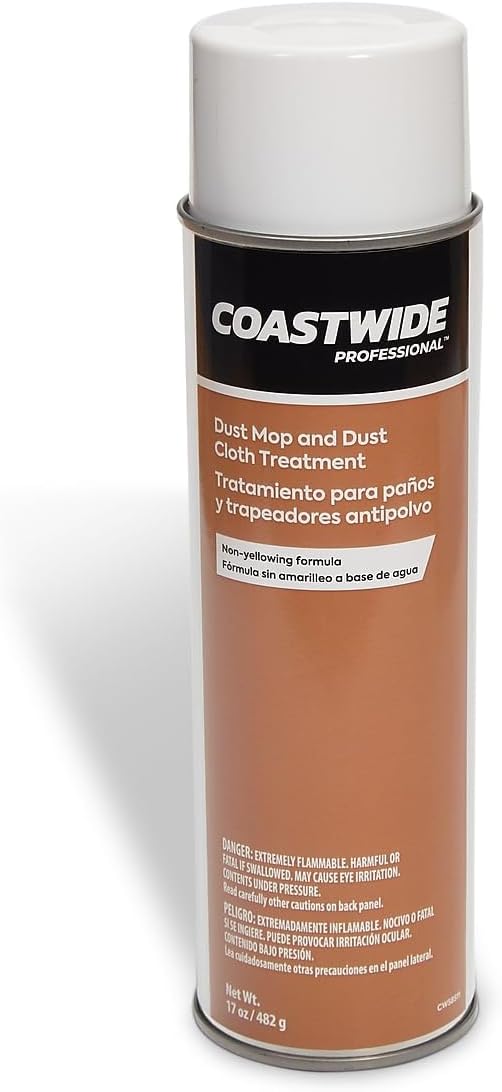 Coastwide Professional Floor Dust Mop and Dust Cloth Treatment, Lemon Scent, 17 Oz., 6/Carton