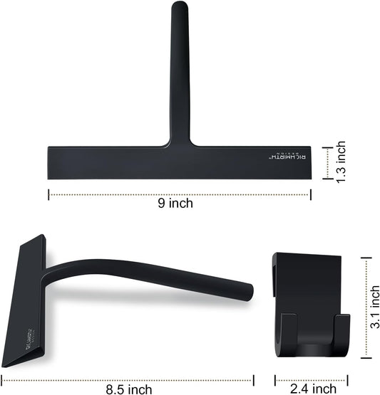 Shower Squeegee for Glass Doors, RICHMIRTH 11" Inch Width Silicone Rubber Blade Squeegee Window Cleaner Tool Squeegee for Shower Glass Doors Bathroom