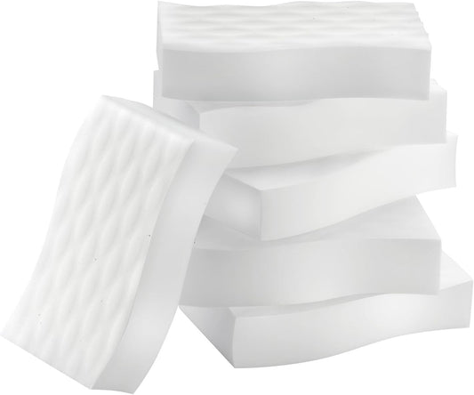 Kitchen Magic Cleaning Eraser Sponge Foam Pads, Non-Scratch Scrub Sponge for All Surfaces, Kitchen-Bathroom-Furniture-Leather-Car, Add Water to Erase All Dirt, Melamine - Universal Cleaner, 6 Count