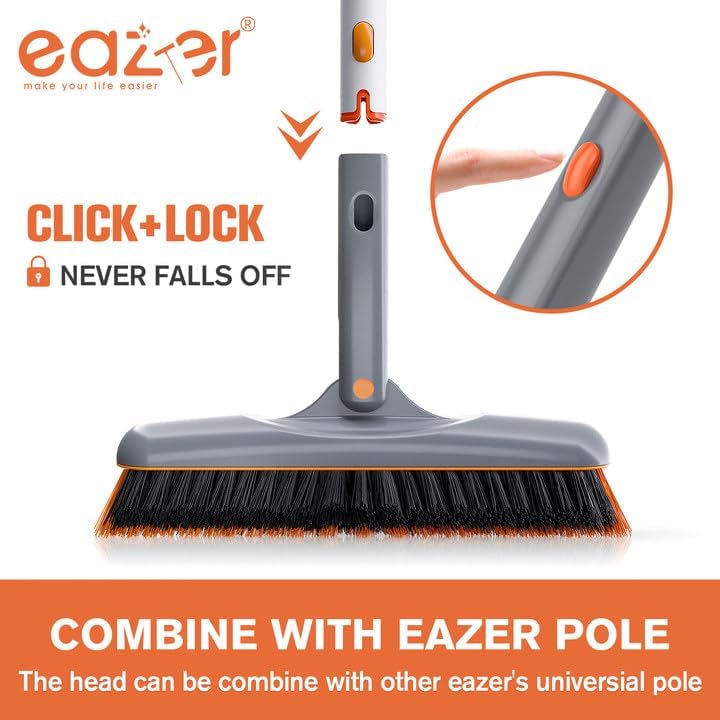 Eazer Grout Brush - Original Head,EAB02-H,180°Rotation Tile Grout Cleaning Tool, V-Shape Shower Scrubber Cleaner Stiff Bristle for Cleaning Bathroom Wall, Baseboards(Pole Not Included)