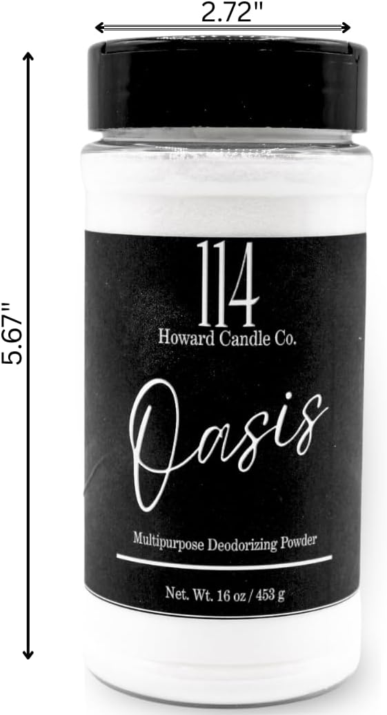 Carpet Deodorizer & Freshener Powder - Upholstery, Couch & Rug Odor Eliminator for Strong Odor & Pet Urine | Baking Soda Formula | Tropical Oasis Scent | Safe for Kids & Pets | 1-1-4 Howard Candle Co.