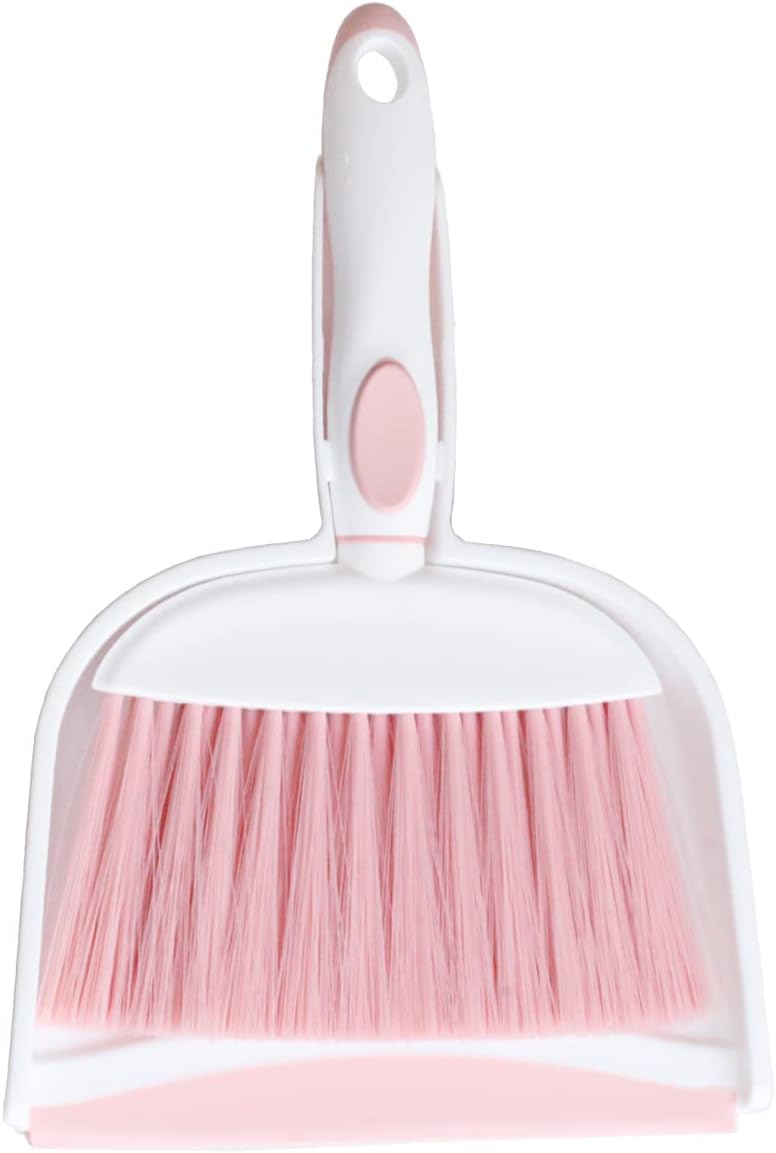 Mini Broom and Dustpan Set-Mini Whisk Set for Desk, Housekeeping, Office, Kitchen, Pet Nest, etc.,Daily Cleaning Necessity Plastic Mini Dustpan Set (Gray)