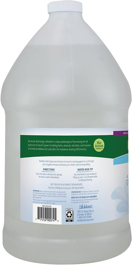 Biokleen Free & Clear Dish Soap - Dish Liquid, Dishwashing Cleaner, Eco-Friendly, Non-Toxic, Plant-Based, No Artificial Fragrance, Colors or Preservatives, Unscented