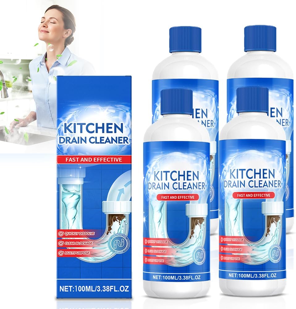 2026 Upgrade Drain Clog Remover, Max Gel Drain Clog Remover and Cleaner for Shower or Sink Drains, Unclogs and Removes Hair, Soap Scum and Blockages (1PCS)