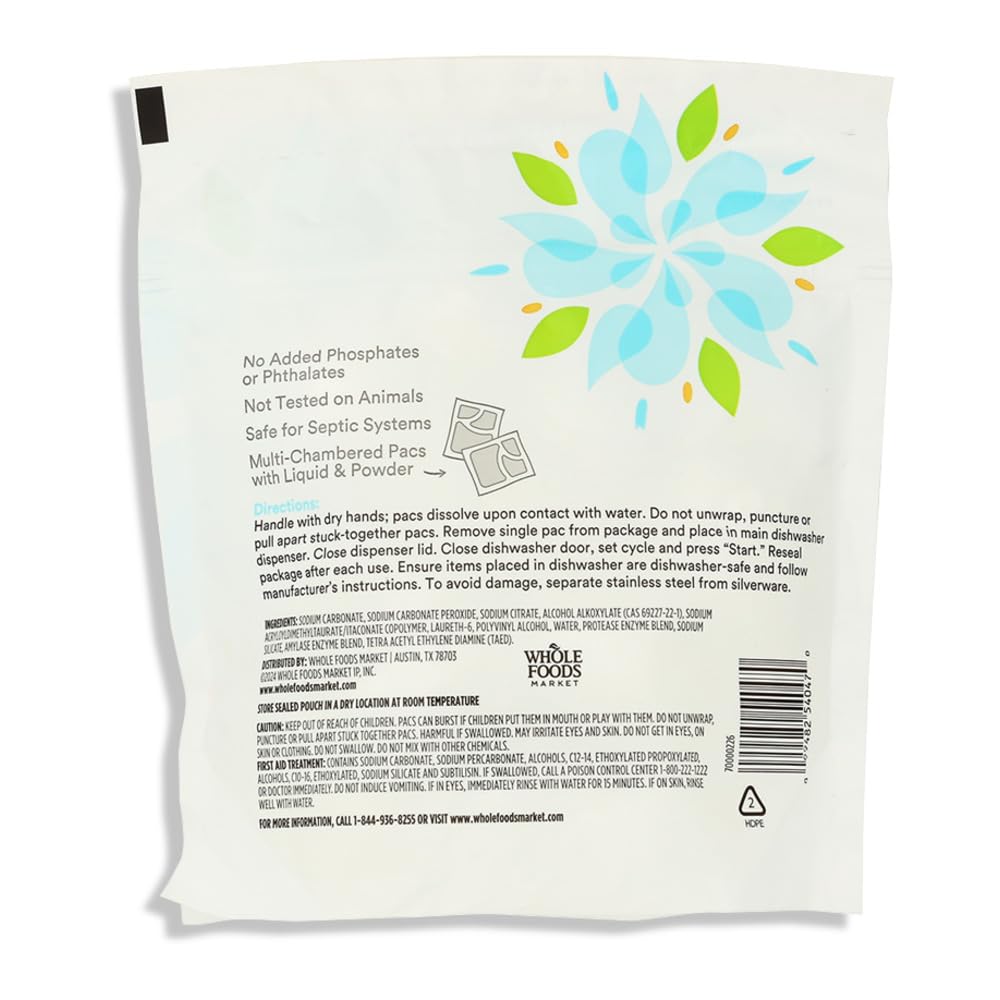 365 by Whole Foods Market Unscented Dish Pacs 20 Count, 8.89 OZ