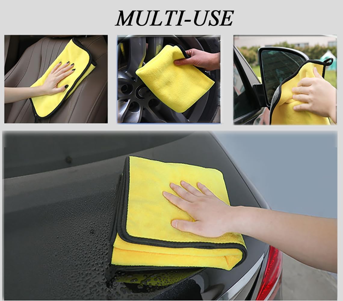 5PCS Car Wheel Cleaning Kit, Motorcycle or Bicycle Tire Brush Washing Tool Kit: Tyre Brush, Rim Brush, Detailing Brush, Washing/Drying Towel, Protective Gloves