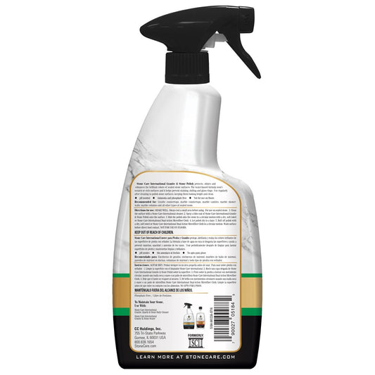Stone Care International Granite Stone Polish - 24 Ounce - for Granite Marble Soapstone Quartz Quartzite Slate Limestone Corian Laminate Tile Countertop