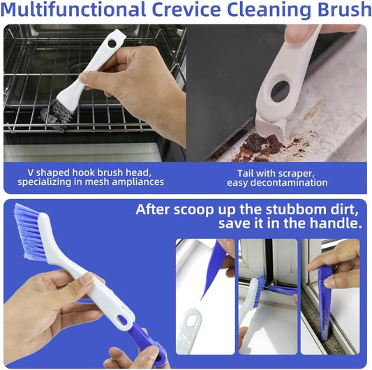 8 PCS Curved Crevice Cleaning Brush, Flexible Sink Faucet Cleaning Brush, Hard Bristle Scrub Brush for Grout, Small Scrub Brush for Cleaning Sink Scrub Brush, Window Track Gas Stove Corner Grout