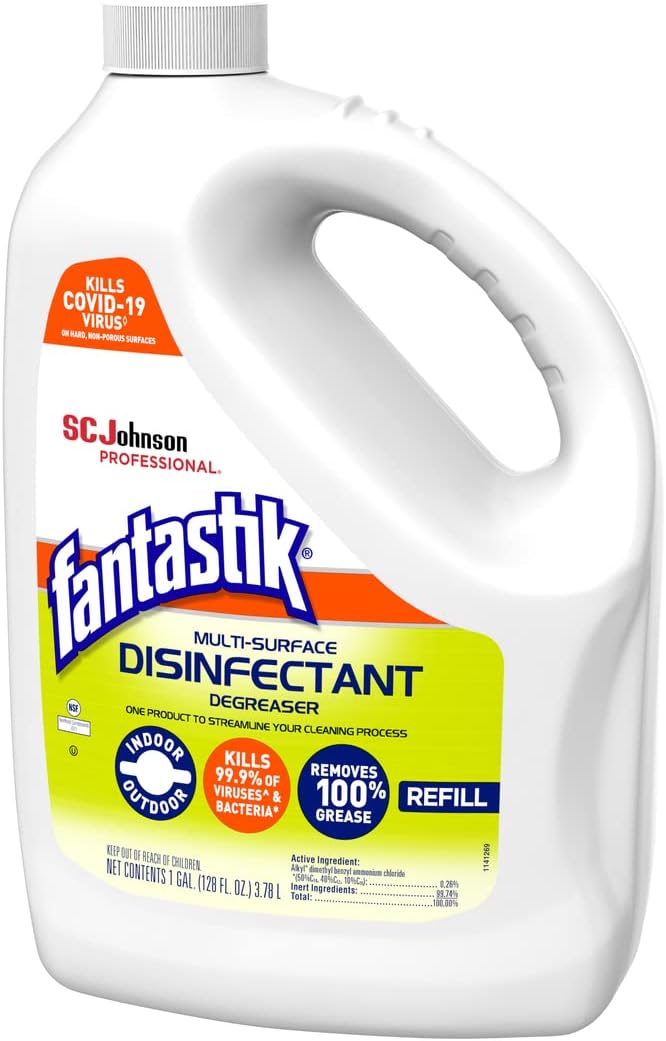 SC Johnson Professional Fantastik Disinfectant Multi-Surface Cleaner Spray Bottle 8, Ounce (Pack of 8), Fresh, 32 Fl Oz