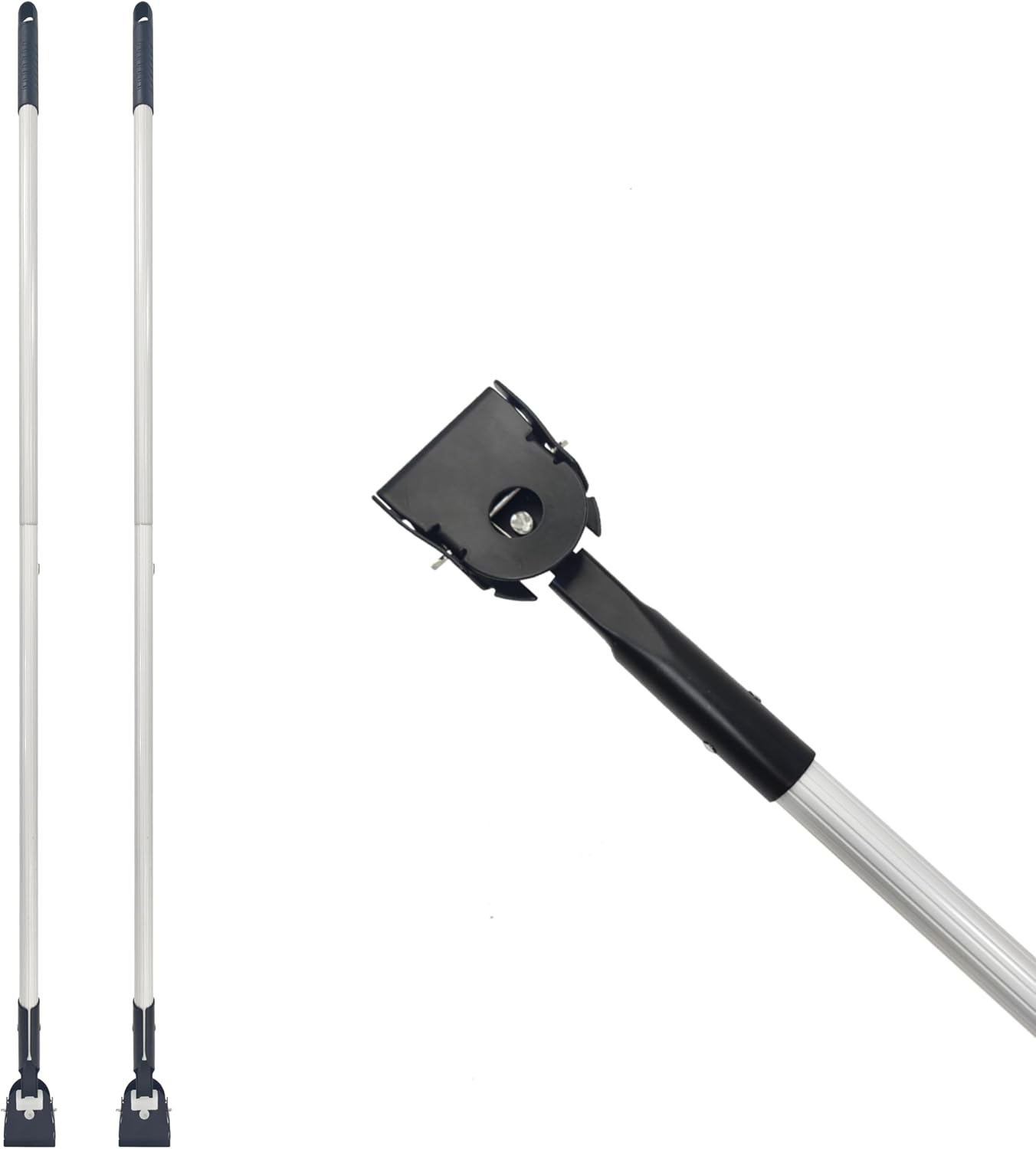 60" Commercial Dust Mop Handle (Reinforced Thick-Gauge Aluminum Pole), Heavy-Duty Dust Mop Pole & Dust Mop Replacement Part for Janitorial/Professional Use