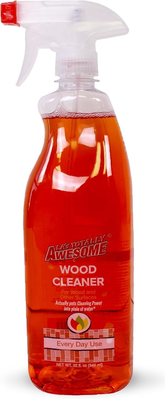 La's Totally Awesome Daily Wood Cleaner Spray, For Bookcases, Shelves, tables and more, Plant-Derived Formula, 32 Fl Oz (Pack of 3)