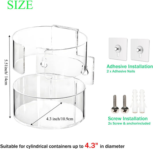 Wall-Mounted Wipes Holder for Cleaning Wipes, Acrylic Wipe Container Holder Rack for Wall - Easy Installation, Idea for Kitchen, Bathroom, Office, School, Clear (4.33" L x 4.72" W x 5.51" H)