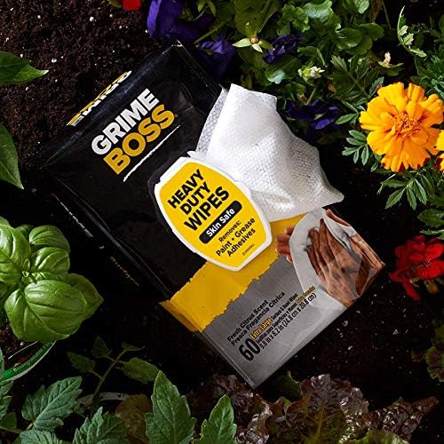 Grime Boss Heavy Duty Hand Cleaning Wipes, White 60 Count (Pack of 1)