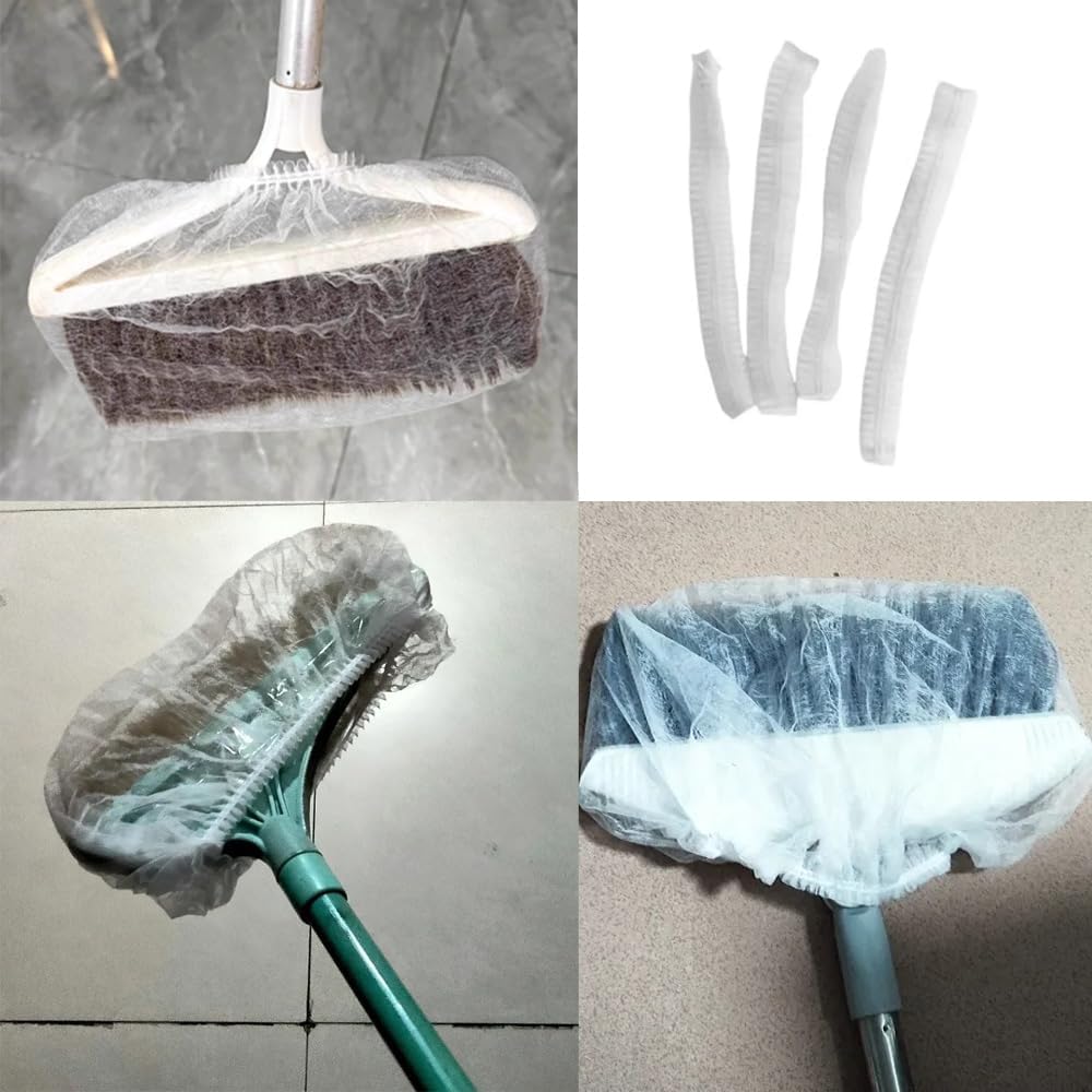 40 Pack Disposable Broom Covers Pet Hair Removal Broom Cloth Cover Caps Sweeping Fur Remover Tool for Broom and Dustpan Set Handy Brooms Baseboards Molding Dust Cobwebs up High Heater