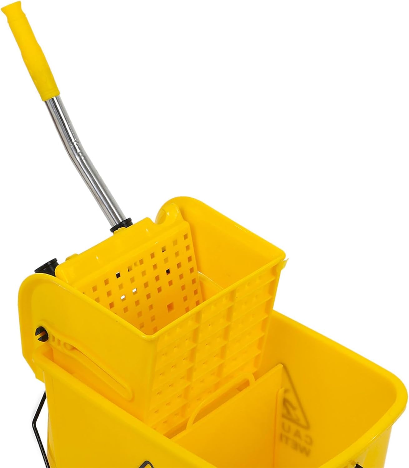 Commercial Mop Bucket with Wringer on Wheels, Mop Bucket with 20 Quarts Side Wringer Combo Mop and Bucket with Wringer Set for Home Office Cleaning, Yellow, AWIH5ER-E5Q