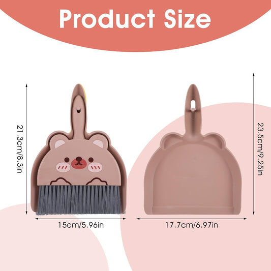 Upgrade Small White Broom and Dustpan Set, Hand Dustpan and Brush Set, Cute White Mini Broom and Dust pan Sets, Little Dust Pan for Home Use Tabletop Debris Cleaning Pet Cages Guinea Pig Cages