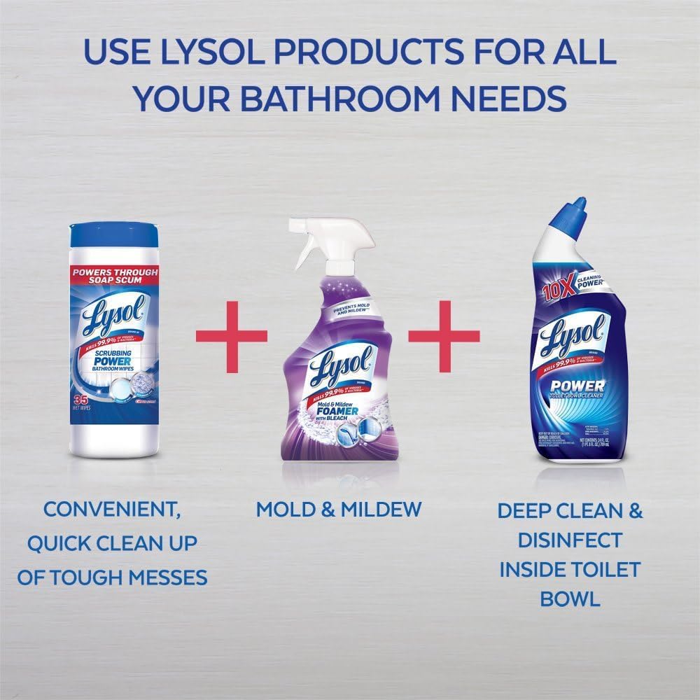 Lysol Mildew Remover Spray with Bleach, 32 Ounce (Pack of 12)