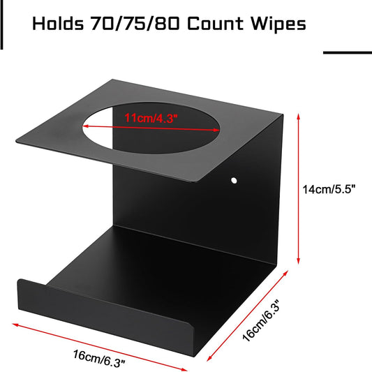 KoKone Wall Mount Wipes Dispenser Compatible for Clorox Lysol - Metal Wipe Canister Holder Cleaning Wipe Holder Container - White Wall Wipes Dispenser Keeper for Kitchen Bathroom Public Restroom