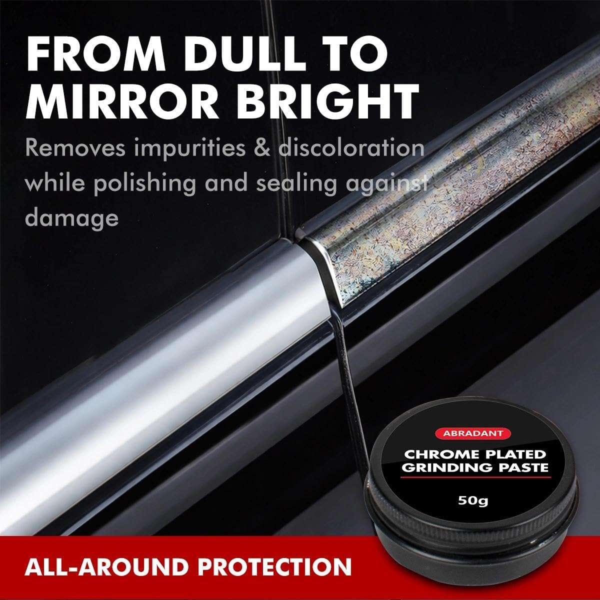 Metal Polish,Chrome Polish Effective Heavy Metal Polishing Compound for Car, Ideal for Car Detailing Supplies Professional Care's Copper Polish Paste - 1.76 Oz