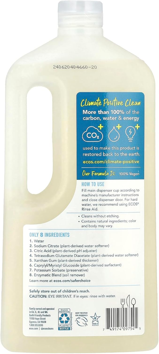 ECOS Free and Clear Automatic Dishwasher Gel, 40 fl oz