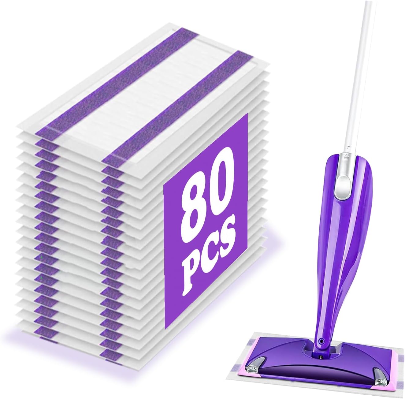 20 Count Disposable Mop Pads Refills for Swiffer Wet Jet Spray Mops, Wet Jet Mopping Pads for All Purpose Multi Surface Hardwood Floor Cleaning, 4 Layers Thickened and Super Absorbent