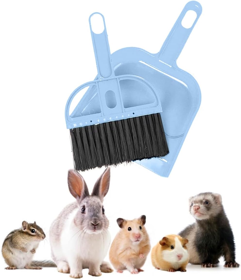 Mini Broom and Dustpan Set - Compact Cleaning Kit for Home, Car, Camping, Small Spaces, Pet Cleanup, and Travel - Durable Small Broom and Dustpan Set Mini - Mint Green Broom