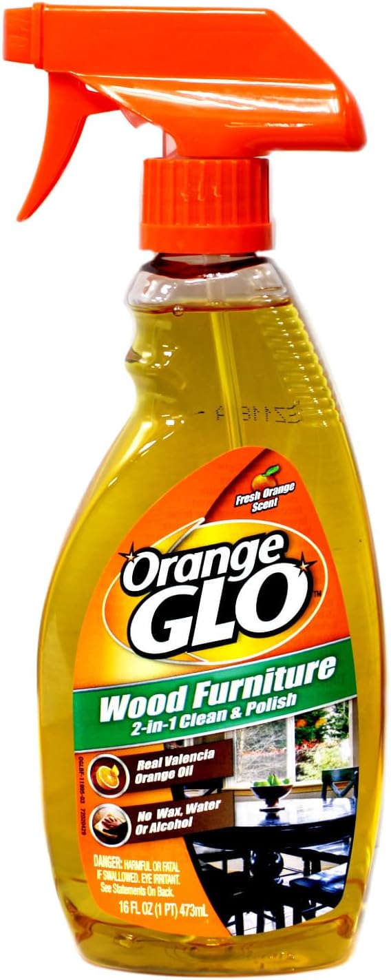 Orange Glo Wood Furniture 2-in-1 Clean & Polish Spray, 16 oz. (Pack of 4)