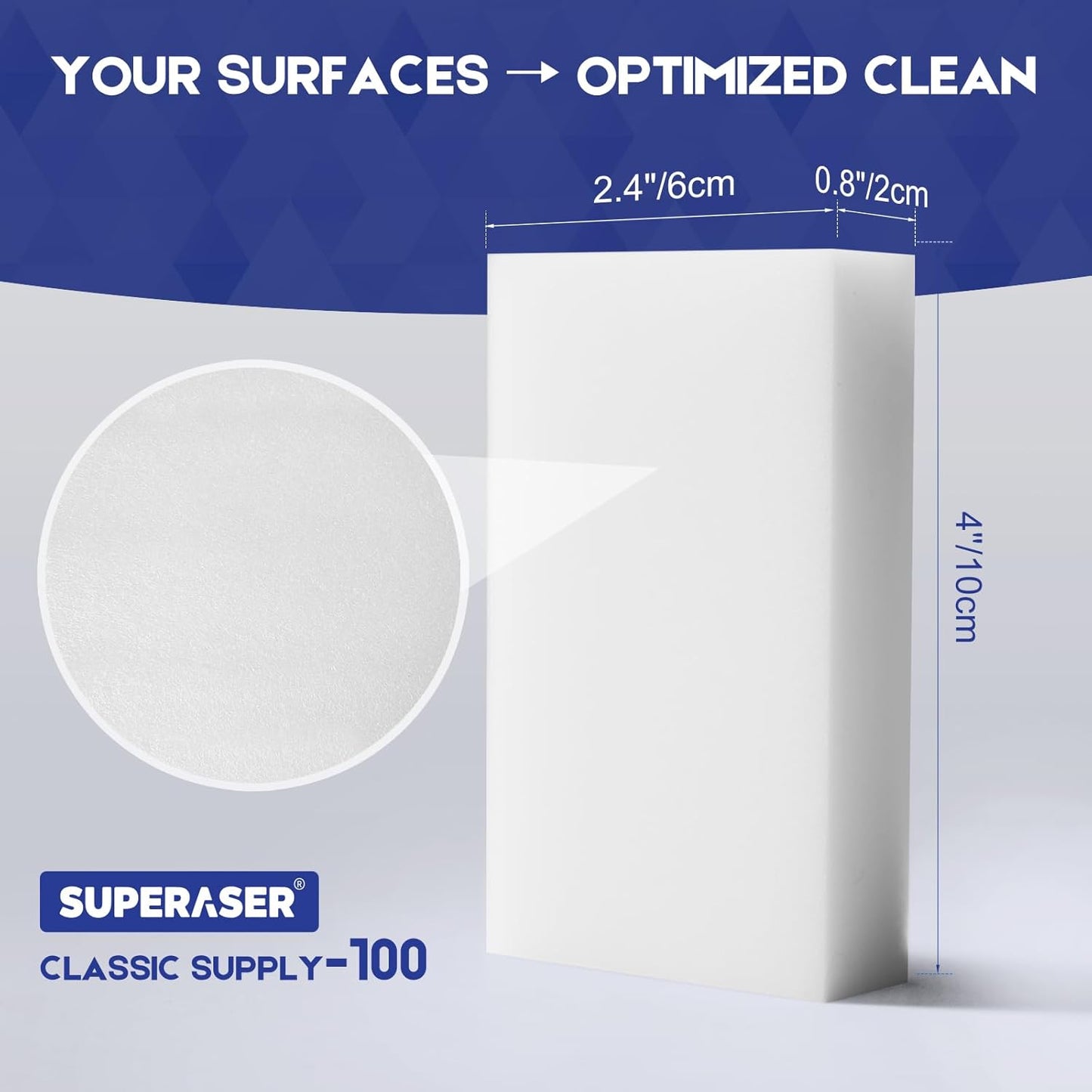 Magic Sponge 10 Pack Textured Quick Series, Effortlessly Erase Scuff Marks and Stains from Multiple Surfaces with No Harsh Chemicals