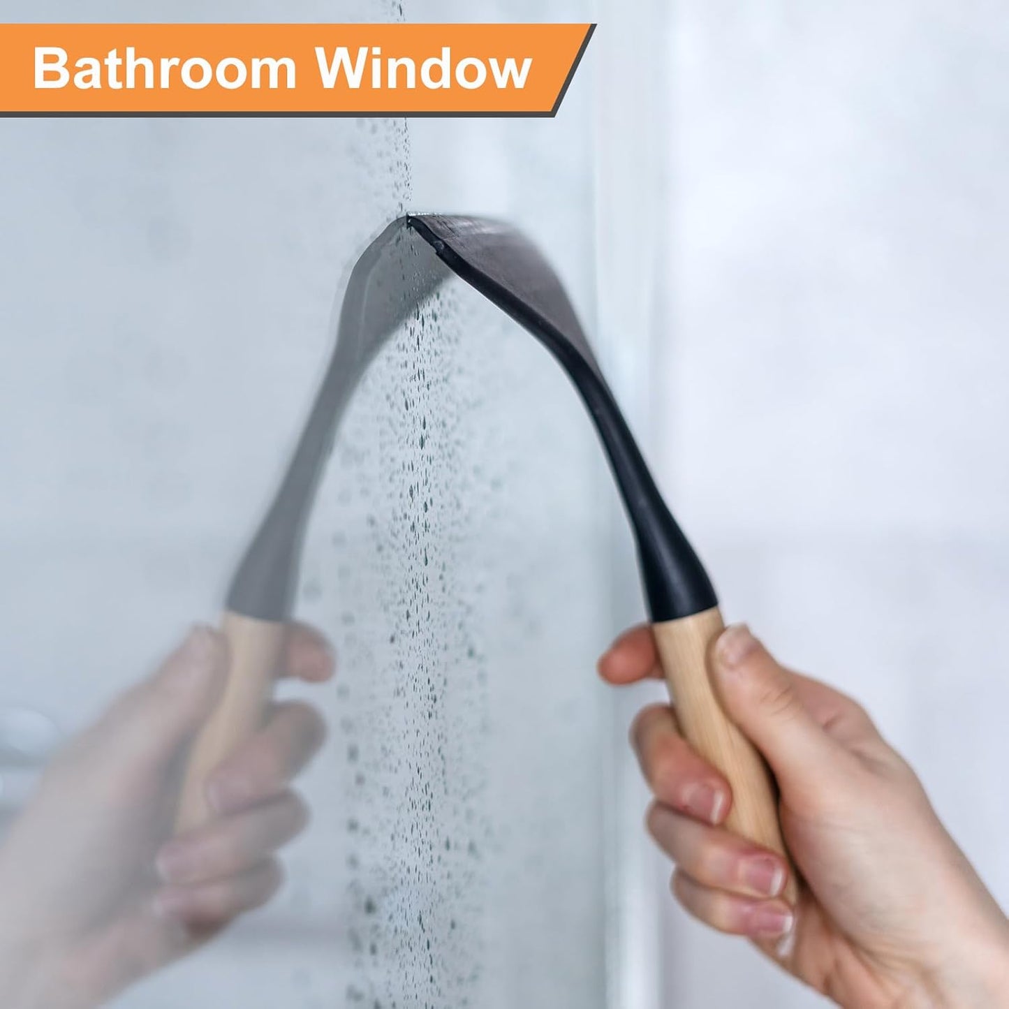 HARFINGTON 2pcs Shower Squeegee 8.7 Inch Length Water Blade Cleaner Tool Household Mirror Squeegee with Hole for Windshield Window Cleaning Glass Door, Green