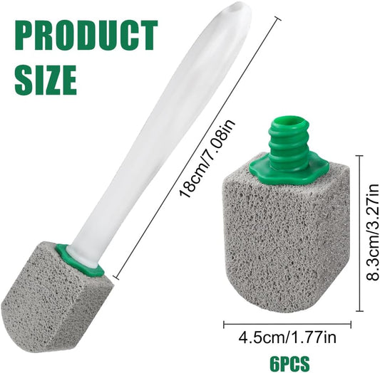 AUAUY 10 Pack Pumice Stone with Handle, Toilet Bowl Pumice Stone for Cleaning, Hard Water Toilet Ring Remover, 2 Handle + 10 Pumice Stones for Cleaning Toilets, Bathtubs, Grills, Kitchen Sink