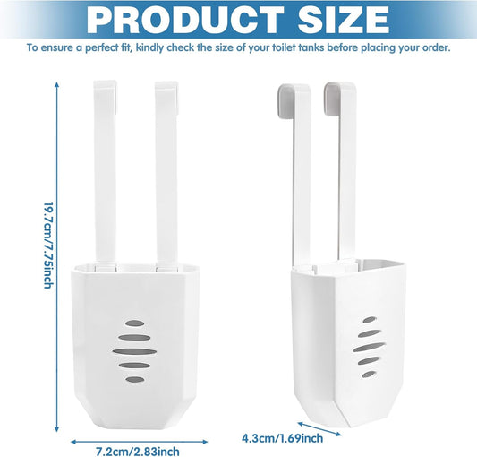 2Pcs Toilet Tank Cleaning Tablet Holder, Toilet Bowl Tablet Holder with Hook, Buffer Box Carrier Bleach Tablet Bracket, Keep Tablets Off Tank Wall, Prevent Residue Build-Up