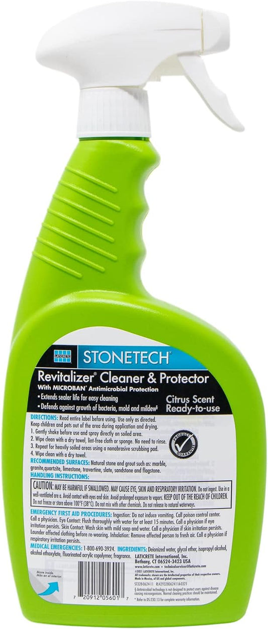 StoneTech Revitalizer Cleaner and Protector for Natural Stone Countertops and Surfaces, 24-Ounce Spray, Citrus Scent